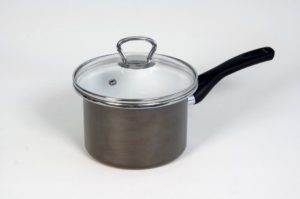 Кастрюля с дл.ручкой цвет "темно-серый хром"